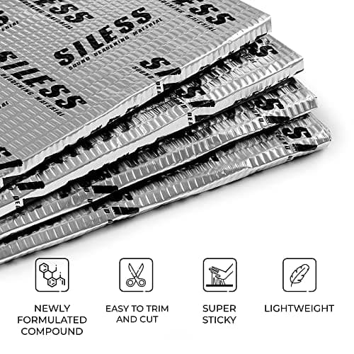 Siless 80 mil (2mm) 18 sqft (1.7 sqm) Car Sound Deadening mat - Butyl Automotive Sound Deadener - Noise Insulation and Vibration Dampening Material (18 sqft) — view 3