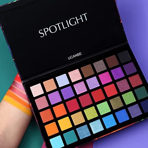 UCANBE Spotlight Eyeshadow Palette Professional 40 Color Eye Shadow Matte Shimmer Makeup Pallet Highly Pigmented Colorful Powder Long Lasting Waterproof Eye Shadow — view 2