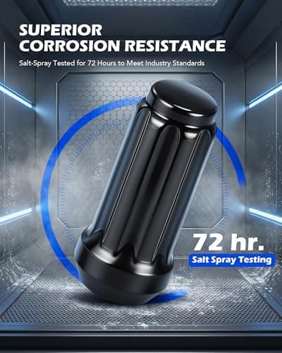 Orion Motor Tech M14x1.5 Lug Nuts Black with Spline Tuner, XL 2 inches Length Conical Wheel Nut, Compatible with Chevy GMC Ford Cadillac Lincoln SAAB Saturn Silverado 1500 Savana, Set of 24 — view 2