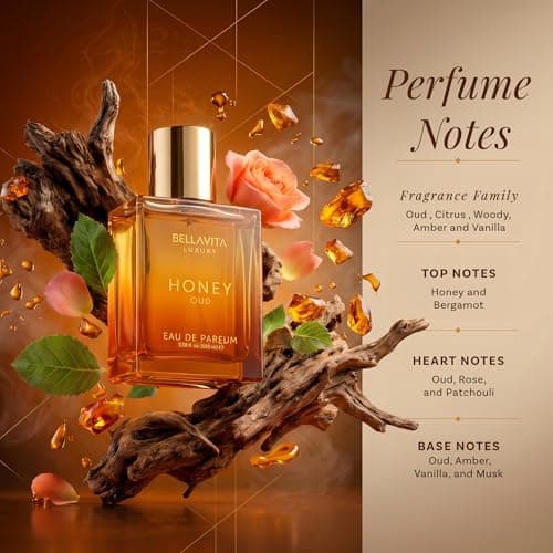 Bellavita Luxury Honey Oud Eau de Parfum | 100 ml (3.4 fl.oz.) | Perfume for Men and Women | Sweet Honey, Bergamot, Oud, and Amber Notes | Women's Day Special — view 3