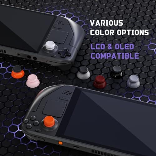 eXtremeRate Replacement Thumbsticks for Steam Deck LCD, Custom Analog Stick Joysticks Repair Kit for Steam Deck OLED Handheld Console with Original Touch Sensing, Anti-Slip Texture Grip - Black — view 4