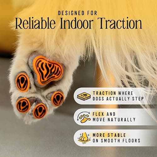 DOK TigerToes Premium Paw Grips for Senior Dogs, 40ct of Pre-Cut Anti Slip Dog Paw Pads for Hardwood Floors, Provides Traction for Slipping (40 Total Grips, Size Medium) — view 3