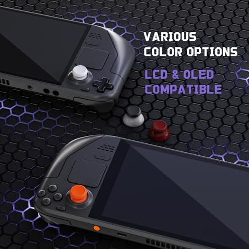 eXtremeRate Replacement Thumbsticks for Steam Deck LCD, Custom Analog Stick Joystick Repair Kit for Steam Deck OLED Handheld Console with Original Touch Sensing, Anti-Slip Texture Grip - Frosted White — view 4