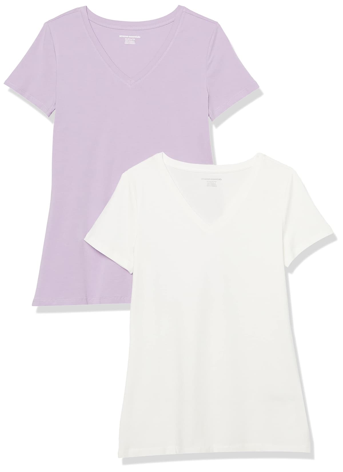 Amazon Essentials Camiseta de Manga Corta y Corte Estándar (Opciones de Cuello Redondo y Cuello en V) Mujer, Paquetes Múltiples — view 24