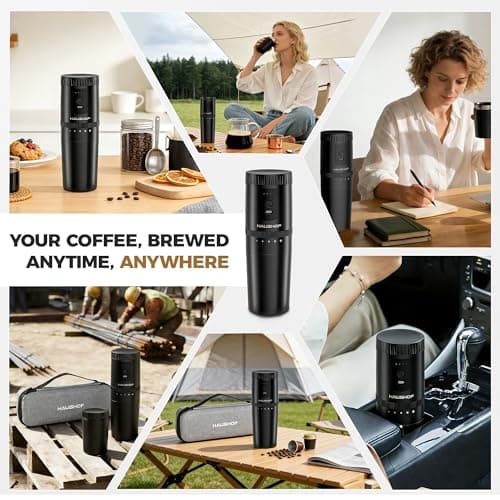HAUSHOF Travel Coffee Maker,Coffee Grinder for Home,Camping — view 8