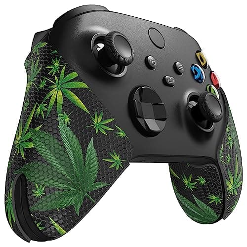 eXtremeRate PlayVital Anti-Slip Pro Grips for Xbox Series X/S Controller, Sweat-Absorbent, Professional Textured Soft Rubber Grip Accessories for Xbox Core Wireless Controller - Green Weeds — view 4