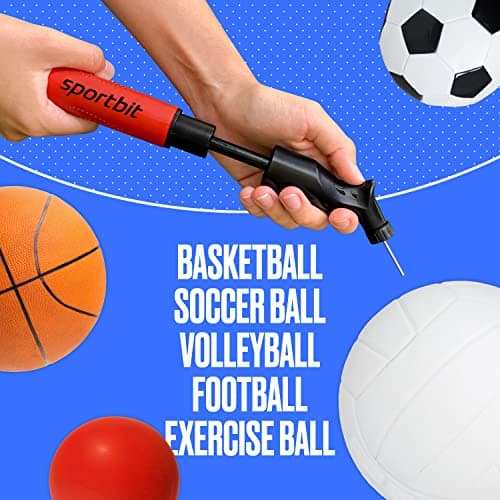 SPORTBIT Ball Pump for Sports Balls - Basketball Pump, Volleyball Pump, Football & Soccer Ball Air Pump - Hand Pump for All Sport Balls - Push & Pull Inflating System - Goes with 5 Needles Set — view 4