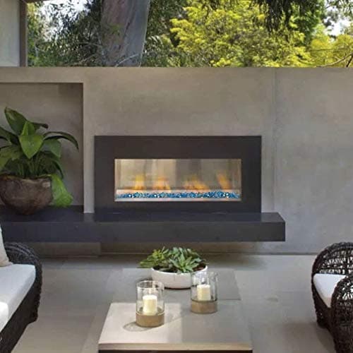 Stanbroil 10-Pound Reflective Fire Glass Diamonds - 1/2 inch Luster Fire Glass for Fireplace Fire Pit and Landscaping, Caribbean Blue Luster — view 4