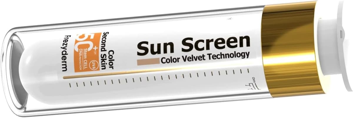 FrezyDerm Sun Screen Velvet Crema Orotectora Solar Facial SPF 50+ con color Textura Aterciopelada, Nude