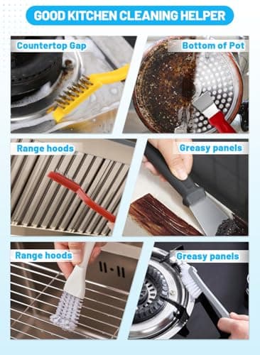 20Pcs Crevice Cleaning Brush Set, Hard Bristle Scrub Brushes Tools for Deep Cleaning Gap,Window Groove Cleaning Brush for Sliding Door, Sill, Tile Lines, Shutter, Corner, Sink, Teapot, Bottle — view 3