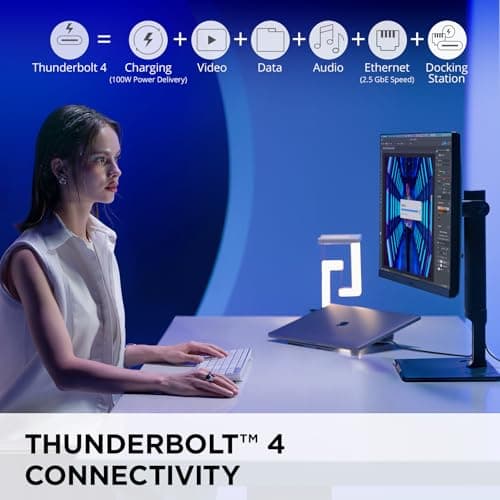 ViewSonic VP2776T-4K 27 Inch 4K ColorPro Monitor, IPS Display with 100% sRGB and Pantone Validated for MacBook Pro Mac Studio Desktop Setups, Advanced Ergonomics, Thunderbolt 4, and HDMI 2.1 Inputs — view 2