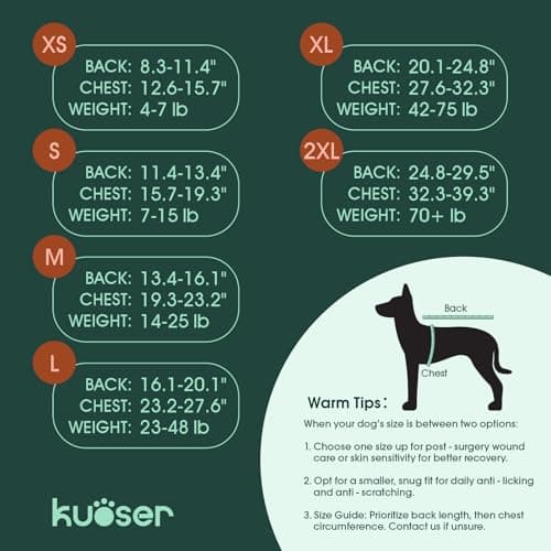 Kuoser Dog Recovery Suit Female, Dog Onesie for Surgery, Female Spay and Male Neuter Onesie for Post-Op Care, Prevent Licking Puppy Onesies