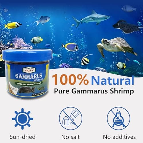 Amzey 0.5oz Sun Dried Baby Shrimp for Turtles - 100% Natural Dried Red Shrimp Fish Food, High Protein Gammarus, Food for All Aquatic Fish, Turtles, Frog, and Newts — view 3