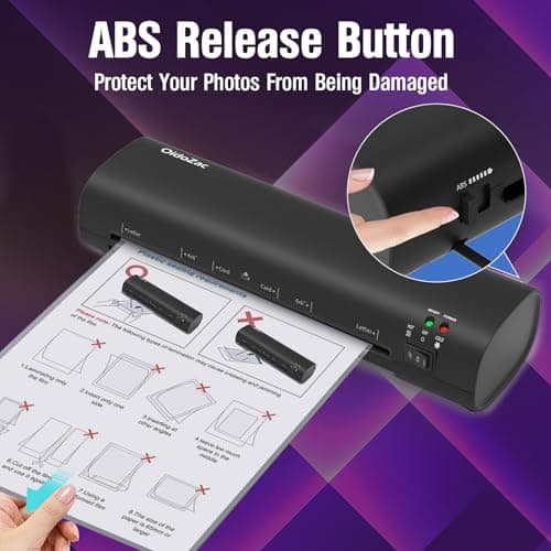 Laminator Machine, 9-Inch Letter Size Laminating Machine with 15 Laminating Pouches for Small Desktop, 4 in 1 Never Jam Thermal Laminator with Trimmer Corner Rounder for Office School Home — view 4