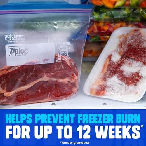 Ziploc Medium Food Storage Freezer Bags, Grip 'n Seal Technology for Easier Grip, Open and Close, 19 Count — view 3