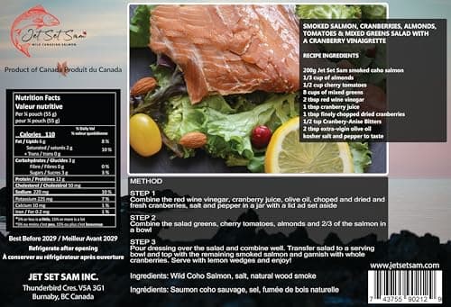 Wild Caught Canadian Pacific Smoked Coho Salmon Filet Gift All Natural From Vancouver BC