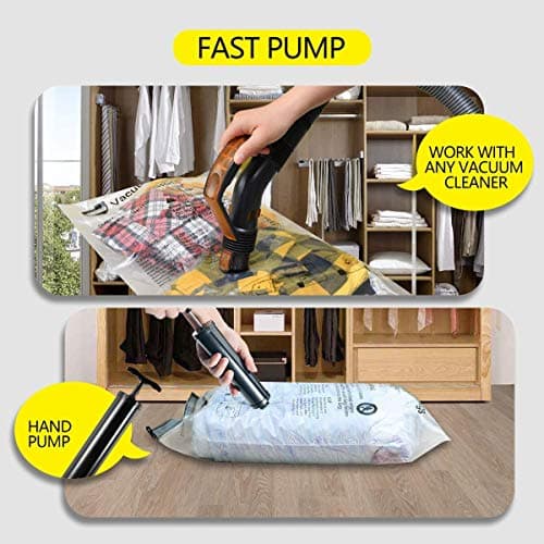 GONGSHI Vacuum Storage Bags (3 x Jumbo, 3 x Large, 3 x Medium, 3 x Small), Space Saver Sealer Compression Bags with Travel Hand Pump — view 7