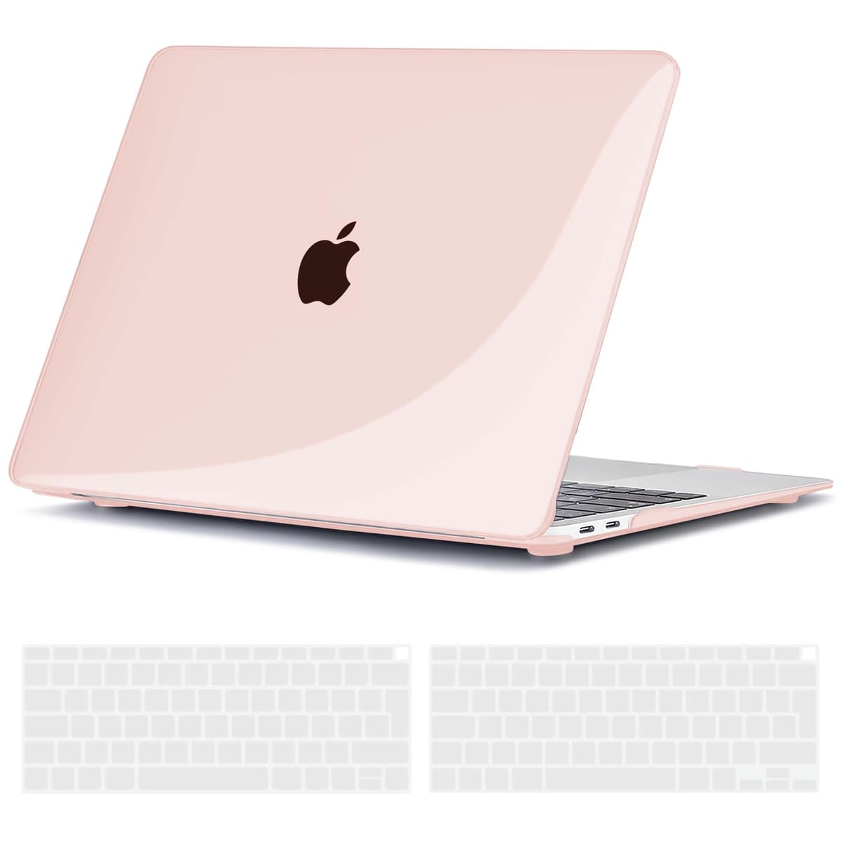 TECOOL Case compatible with MacBook Air M1 & MacBook Air 13 inch Retina 2020 2019 2018 (A2337 A2179 A1932), Plastic Snap On Hard Shell Cover & UK EU Keyboard Protector, Crystal Clear (Glossy) — view 82