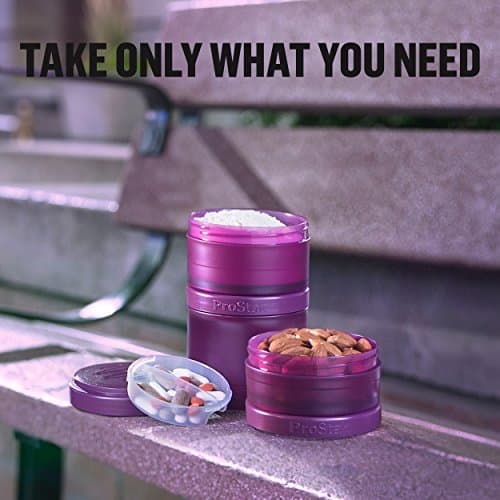 BlenderBottle ProStak System with 22-Ounce Bottle and Twist n' Lock Storage, Pebble Grey — view 5