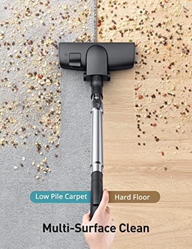 Aspiron Canister Vacuum Cleaner, 40Kpa Bagless Vacuum Cleaners, 4QT Large Dust Cup, Double HEPA Filter, Retractable Cord, 1600W Lightweight Vacuum Cleaner with 5 Tools for Hard Floors, Pearl — view 3