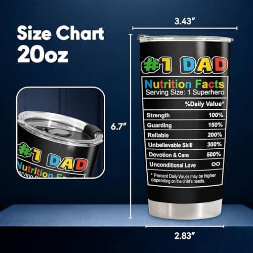 Father Day Gifts, Daddio Tumbler with Lid 20 oz Stainless Steel, Dad Coffee Mug, Gamer Dad Drinking Cup, Birthday Gifts for Father, Men, Husband — view 4