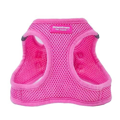 Downtown Pet Supply Step in Dog Harness for Small Dogs No Pull, Medium, Pink - Adjustable Harness with Padded Mesh Fabric and Reflective Trim - Buckle Strap Harness for Dogs