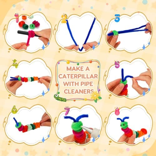 1600 PCS Pipe Cleaners, Pipe Cleaners Bulk 48 Colors, Chenille Stems for Flowers DIY Art Creative Crafts Decorations Colorful Thick Pipe Cleaners Craft Supplies for Christmas Halloween Birthday Gift — view 7
