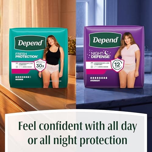 Depend Fresh Protection Adult Diapers, Incontinence Underwear for Women, Disposable, Maximum, Small, Blush, 19 Count, Packaging May Vary — view 7