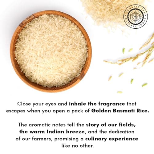 Pride Of India - Extra Long Indian Golden Basmati Rice -1.5 lbs (680 gm) Jar - Healthier, Firmer & Non-Sticky Parboiled Sella Grain - Enriched with Iron & Fiber - Low Glycemic Value -To make Dill rice — view 5