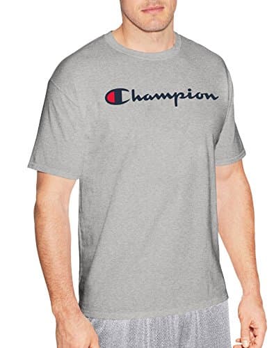 Champion Men's Classic Jersey Script T-Shirt, Light Steel, 2XL