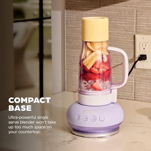 Ninja BlendBOSS | Personal Smoothie Blender and Tumbler | 26oz Travel Tumbler w/Leakproof Lid & Intergrated Chug Spout | AutoIQ Technololgy | 1200 Peak Watt | Lavender Lemonade | DB351CPR — view 3