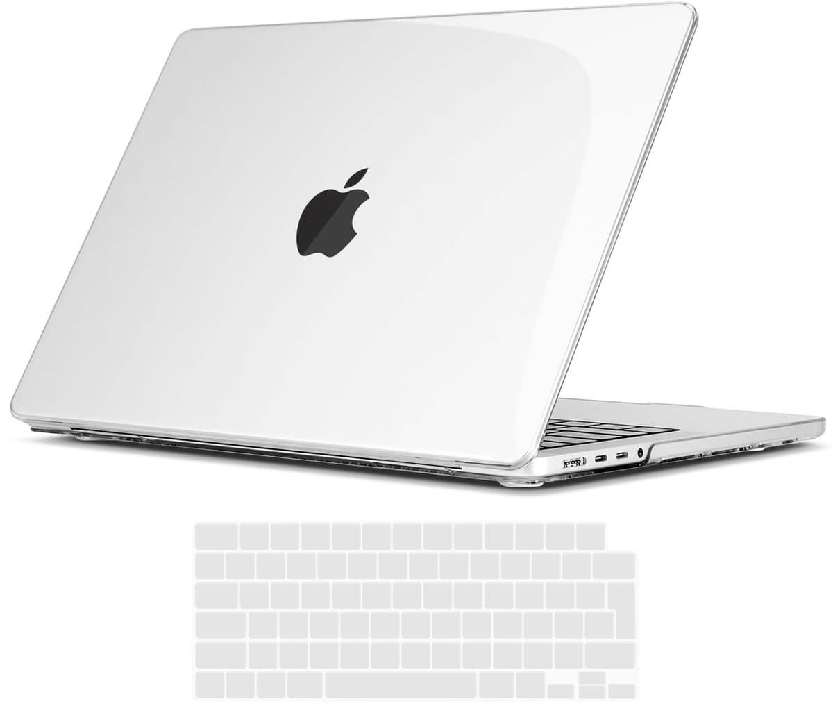TECOOL Case compatible with MacBook Air M1 & MacBook Air 13 inch Retina 2020 2019 2018 (A2337 A2179 A1932), Plastic Snap On Hard Shell Cover & UK EU Keyboard Protector, Crystal Clear (Glossy) — view 9