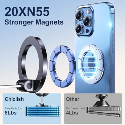 Car Phone Holder for Magsafe [2026 89+LBS Suction & 3700gf Magnetic] 360° Adjustable cell Phone Mount, Phone Holders for Your Car Dashboard & Windshield Tripod Camera Phone Holder for iPhone 17-12 — view 4