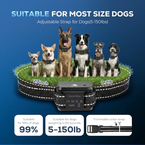 Citronella Dog Bark Collar, Dog Bark Collar for Large Medium Small Dogs, Bark Collar with Adjustable Spray & Sensitivity, Rechargeable Anti-Bark Collar for Dogs with Safe, 2 Collar Straps — view 3