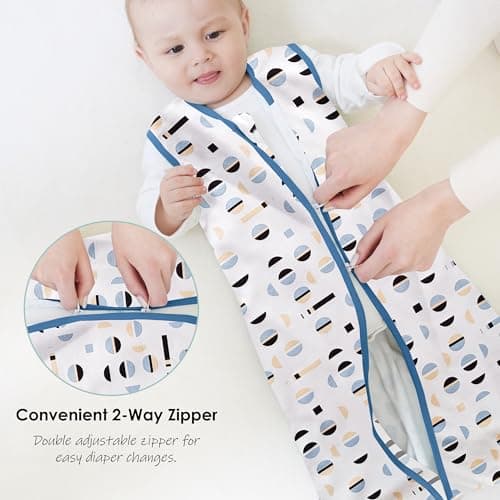 Cute Castle Baby Sleep Sack 6-12 Months - Lightweight 100% Cotton 2-Way Zipper TOG 0.5 Infant Wearable Blanket, Newborn Essentials Toddler Sleep Clothes (3 Pack Blue) — view 4