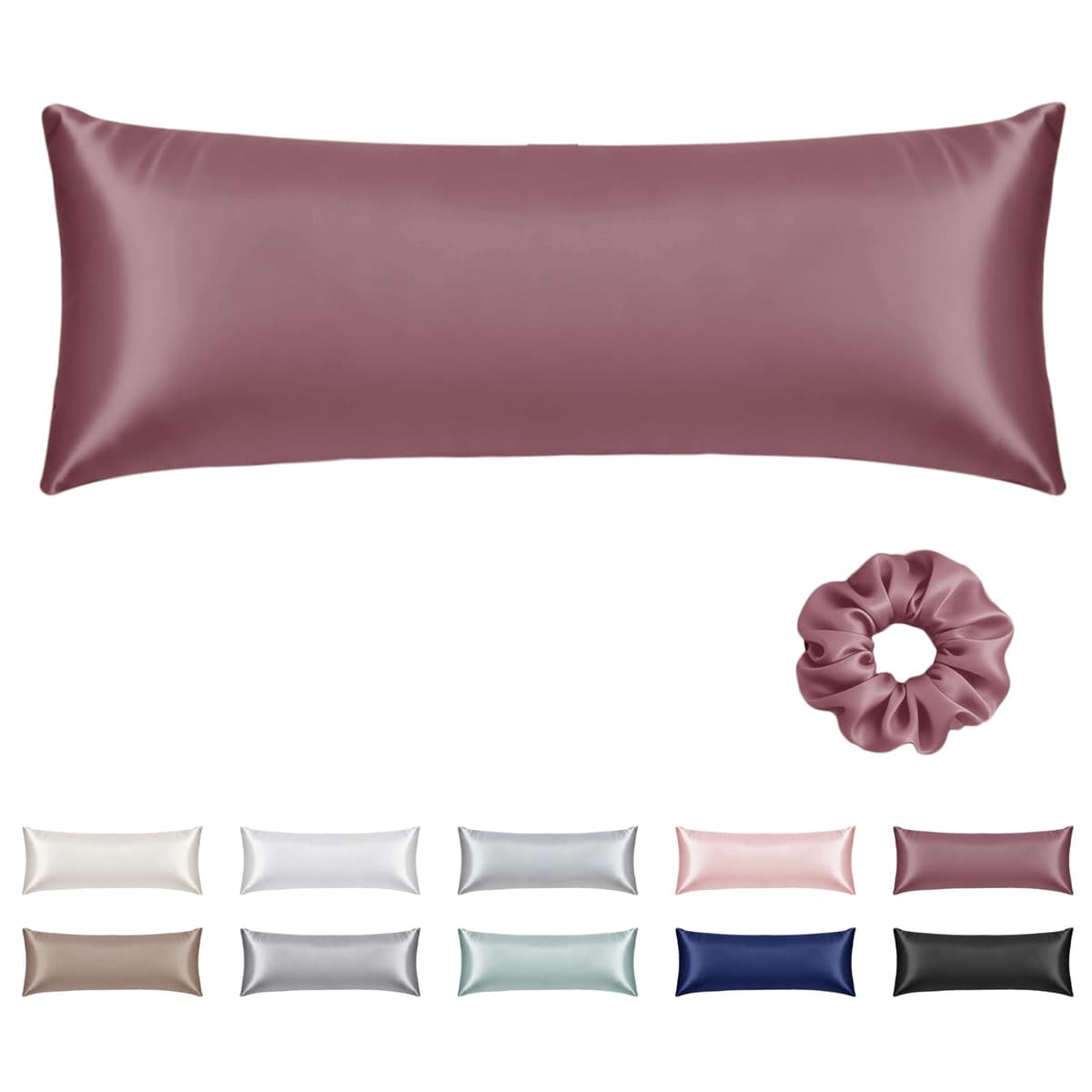Vielit 2 Pack Satin Pillowcase for Hair and Skin Cooling,Soft as Silk Pillowcase for Hair and Skin,Easier Care than Silk Pillow Case Beige 50x75cm Gifts for Women Envelope & 2 Scrunchies — view 17