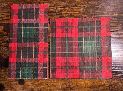 Boston International IHR 20-Count Lunch Paper Napkins, 6.5 x 6.5-Inches, Tartan — view 4