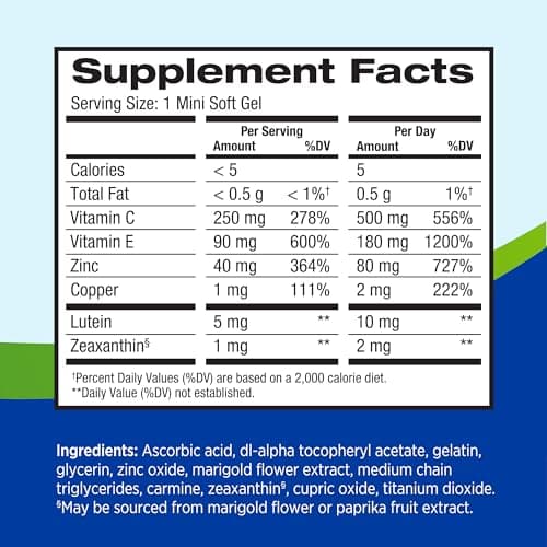 PreserVision AREDS 2 Eye Vitamins, #1 Eye Doctor Recommended Brand, Lutein and Zeaxanthin Supplement with Vitamin C, Vitamin E, Zinc, and Copper, 120 Softgels (Minigels) — view 6