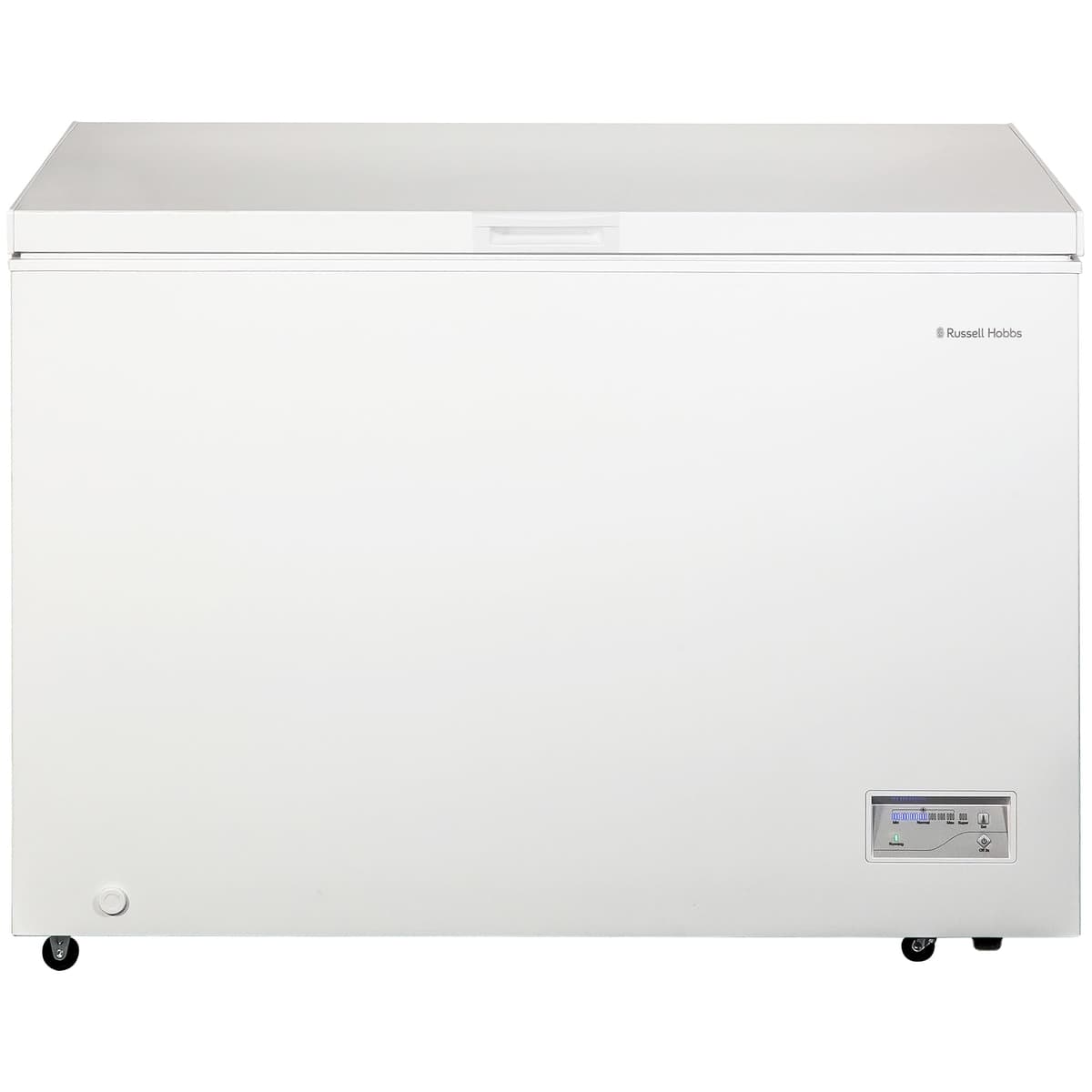 Russell Hobbs Free Standing Chest Freezer, 300 Litres, Low Noise, Garage Safe, Counterbalance Lid, Front Drain Hole, 1.8m Cord, Castor Wheels, 5 Year Registered Guarantee White, RH300CF201W — view 3