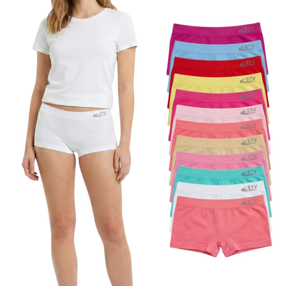 Pack 12 - Culotte niña - Braguitas niña - Sin Costuras y elasticas - Tallas 2 a 16 años