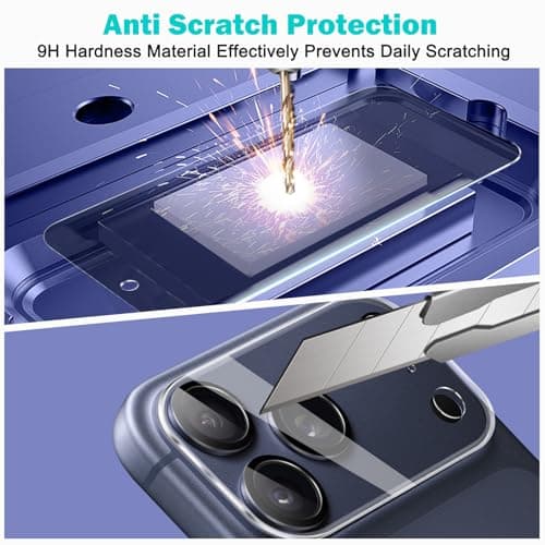 PEHAEL 3+3 Pack for iPhone 17 Pro Max Privacy Screen Protector with Camera Lens Protector Full Coverage Anti-Spy Tempered Glass Film 9H Hardness Easy Installation Bubble Free [6.9 inch] — view 5