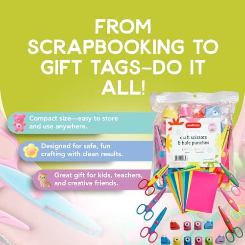 Craft Scissors Set – 26 Pcs, Paper Hole Punch & Decorative Cutting Edges — view 4