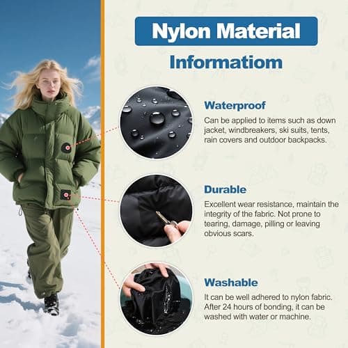 KING MOUNTAIN Self Adhesive Nylon Fabric Repair Tape, 4×63 Inches, Quick Down Jacket Repair Patch, Waterproof Outdoor Gear Patch Kit for Tent,Backpacks,Umbrella, Gloves, Sleeping Bag (Army Green — view 2