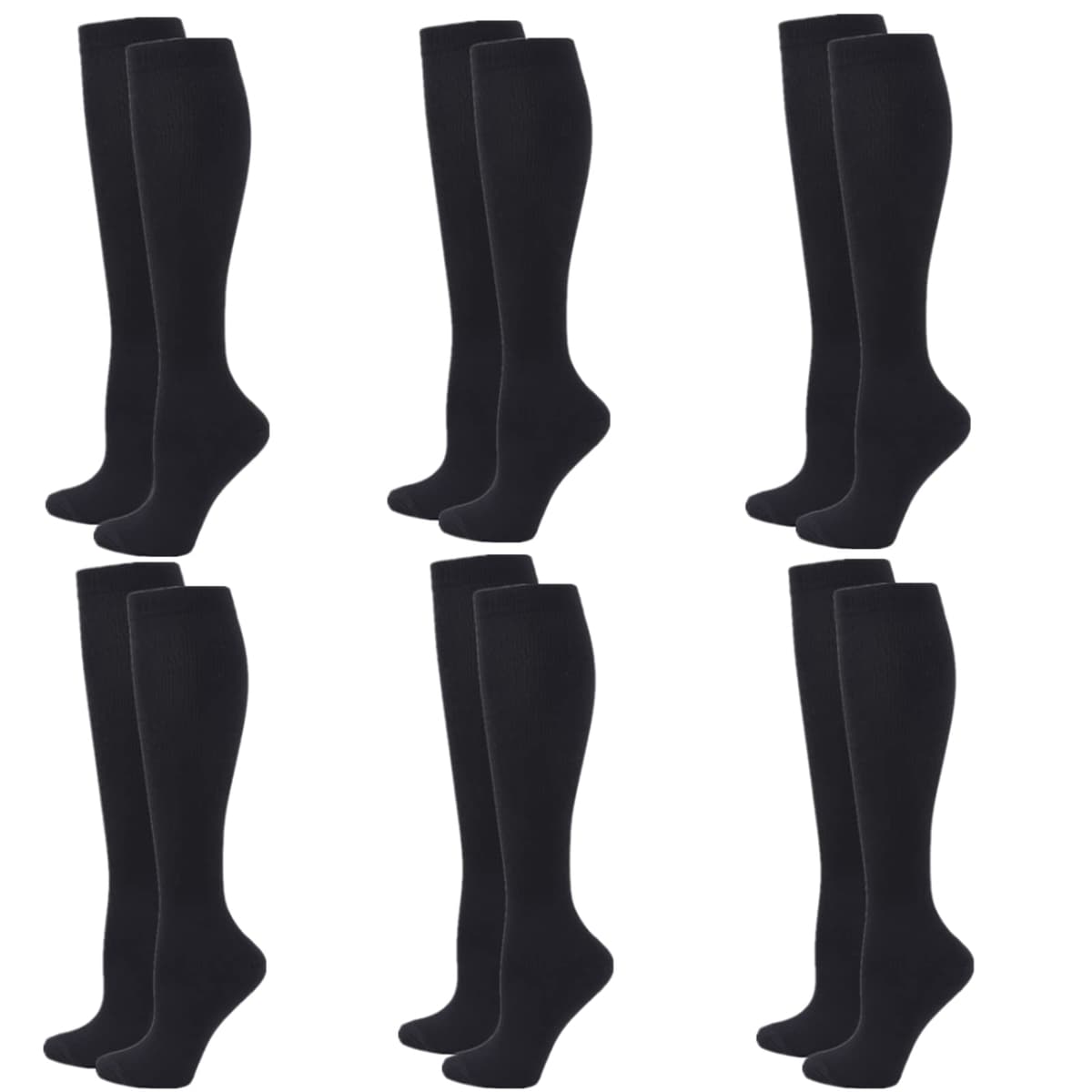 Compression Socks for Women Men, 2/3/4/6 Pairs 20-25mmHg Knee High Socks Compression Stockings for Sport, Athletic, Edema, Diabetic, Varicose Veins, Travel, Pregnancy, Nursing — view 18