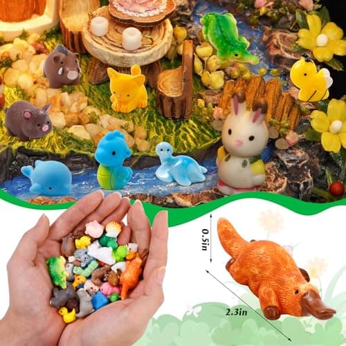 ywevyezc 42 Pcs Mini Resin Animals 42 Styles Resin Animals Figurines Bulk for Micro Fairy Party Favors Garden Hide Accessories Dollhouse Crafts Decor — view 5