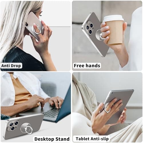 TACOMEGE Clear Cell Phone Grips Holder, Transparent Finger Ring Kickstand for Smartphone Tablet Case Accessories(Round)(1) — view 5