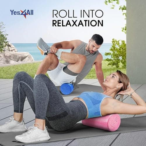 Yes4All High-Density EPP Round Back Roller Foam, Foam Roller for Yoga, Pilates & Stretching - 12, 18, 24, 36 inch — view 4
