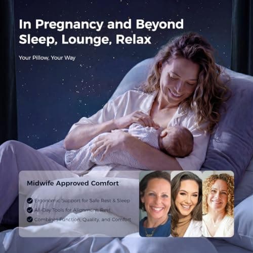Momcozy Pregnancy Pillows for Sleeping, U Shaped Full Body Maternity Pillow with Removable Cover - Support for Back, Legs, Belly, HIPS for Pregnant Women, 57 Inch Pregnancy Pillow for Women, Grey — view 5