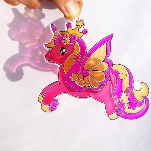 Ayhuhra 30 Sets Valentines Day Cards with Unicorn Paint Set-Unicorn Suncatchers Craft Kits DIY Window Paint Art for Valentine's Day Art Craft Gift Exchange — view 6