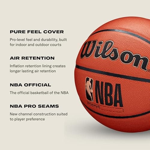 WILSON NBA Forge Indoor/Outdoor Basketball - Brown, Size 5-27.5" — view 5